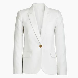 J.Crew White Cotton Work Blazer, size 0, NWT